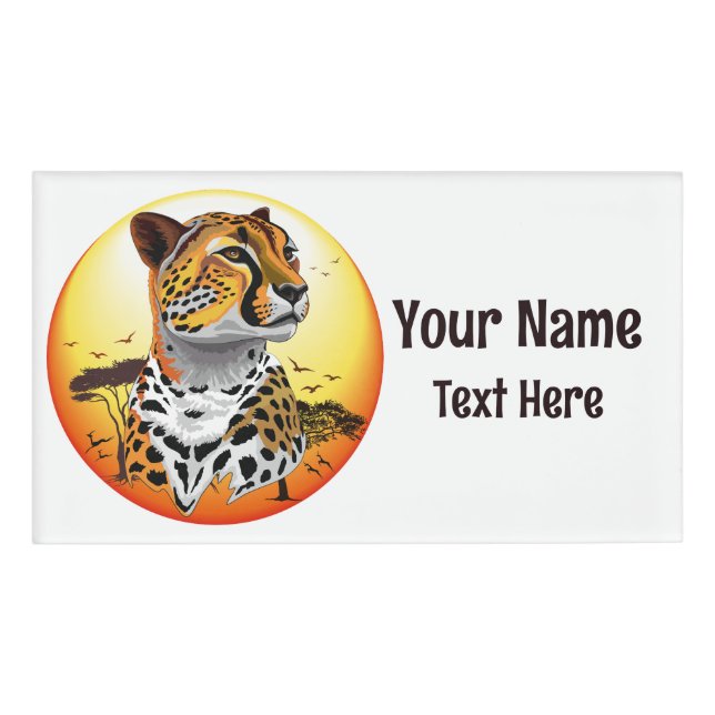 Badge D'identification Cheetah African Feline Wild Animal (Devant)