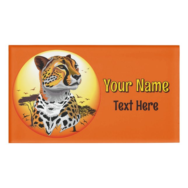 Badge D'identification Cheetah African Feline Wild Animal (Devant)