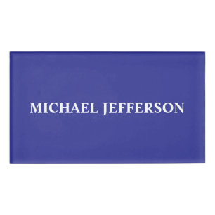Badge D'identification Chic bleu profond Personnalisé Nom