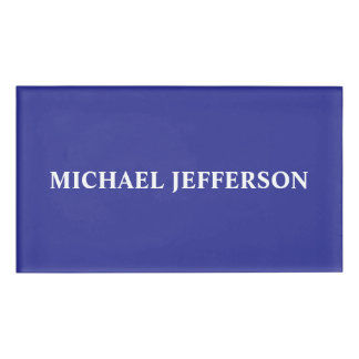 Badge D'identification Chic bleu profond Personnalisé Nom