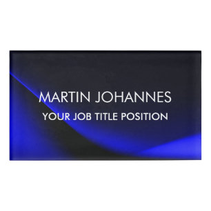 Badge D'identification Chic Elegant Plain Bleu Design