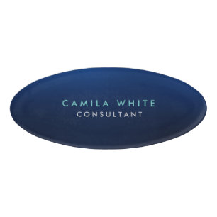 Badge D'identification Chic Night Blue Elegant Professionnel