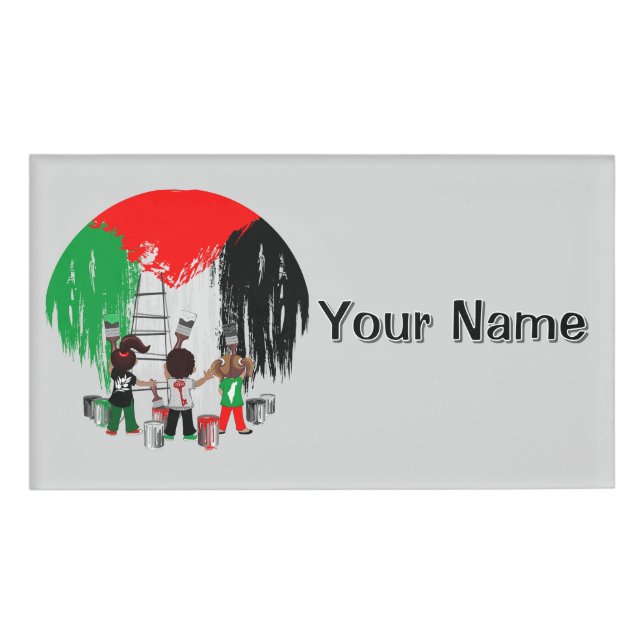 Badge D'identification Children of Gaza Painting Palestine Flag  (Devant)