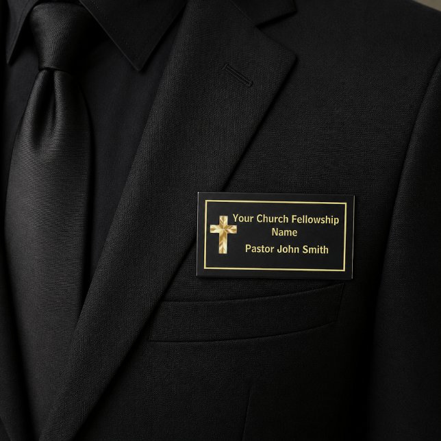 Badge D'identification Classeuse Pasteur d'Église Noir  (Créateur téléchargé)