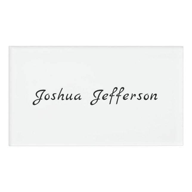 Badge D'identification Classique Professionnel Créatif Noir Blanc (Devant)