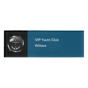 Badge D'identification Classy Yacht Club Nautical Editable Name Tags
