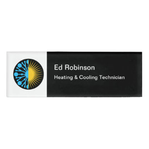 Badge D'identification Climatisation Moderne Logo Personnel Nom Tags