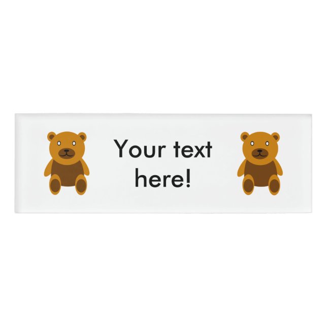 Badge D'identification Clipart Brown de nounours (Devant)