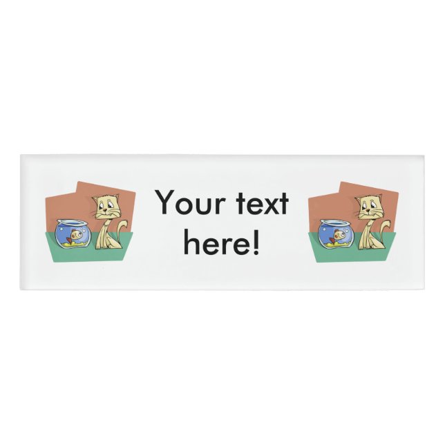Badge D'identification Clipart de chat et de poisson (Devant)