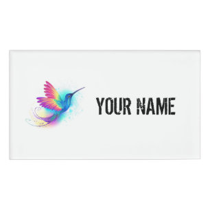 Badge D'identification Colibri arc-en-ciel exotique