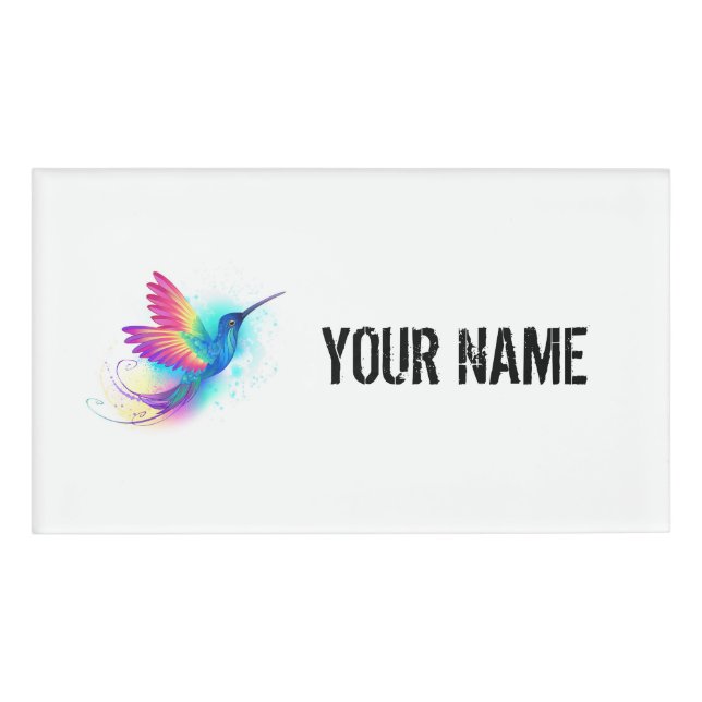 Badge D'identification Colibri arc-en-ciel exotique (Devant)