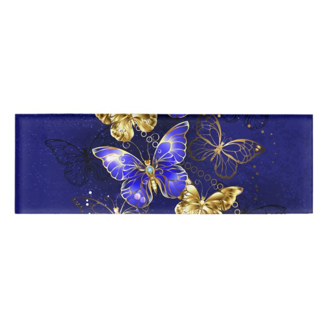 Badge D'identification Composition avec papillons Sapphire (Devant)
