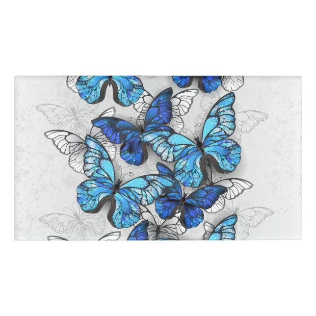 Badge D'identification Composition des White and Blue Butterflies (Devant)