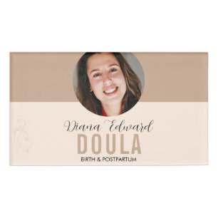 Badge D'identification Conception de photo d'identité de doula minimalist