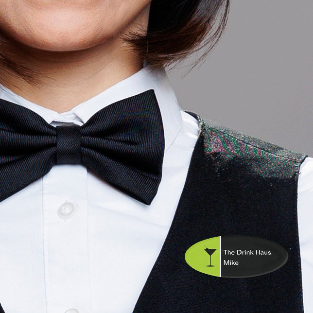 Badge D'identification Conception de verre de cocktail Bartender moderne (Créateur téléchargé)