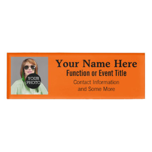 Badge D'identification Concevez facilement votre propre logo Orange Photo
