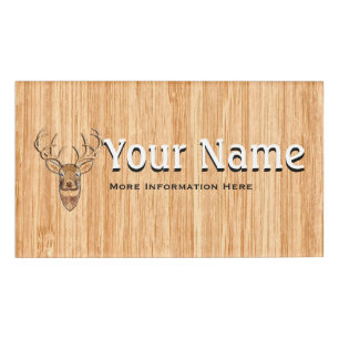 Badge D'identification Copie en bois de style de grain de tête de cerfs