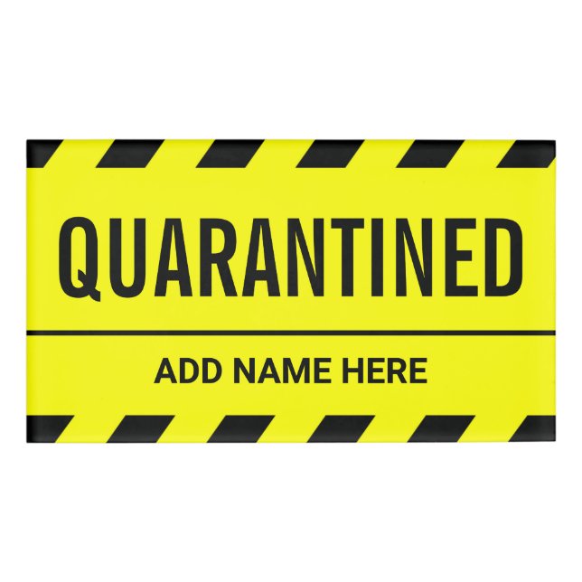 Badge D'identification Coronavirus Auto-isolement Quarantaine (Devant)