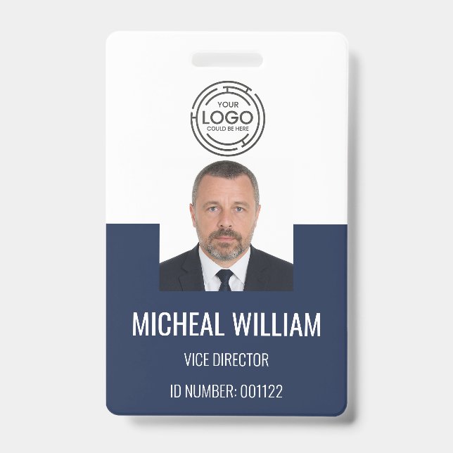 Badge d'identification corporatif bleu (Avant)