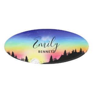 Badge D'identification Coucher du soleil