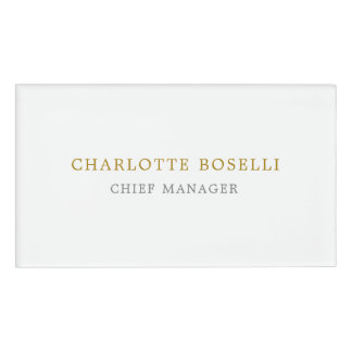 Badge D'identification Couleur d'or professionnelle minimaliste