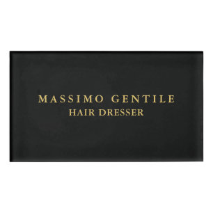 Badge D'identification Couleur Or Noir Professionnel Tendance