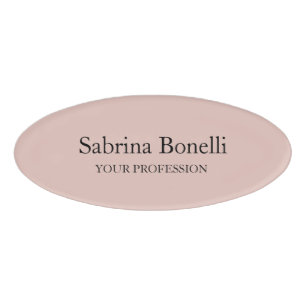 Badge D'identification Couleur or simple Rose unique et élégante