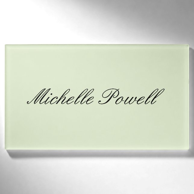 Badge D'identification Couleur Pastel Clair Moderne Script Tendance (Devant)
