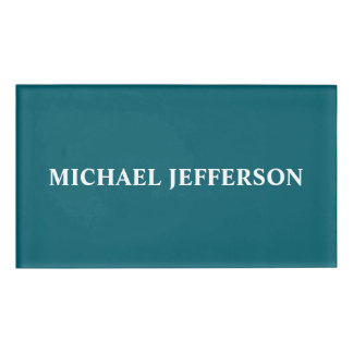 Badge D'identification Couleur Turquoise foncée chic personnalisée