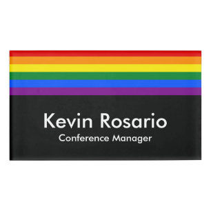 Badge D'identification COULEURS D'ARC-EN-CIEL ET D'ÉTOILES LGBT + vos