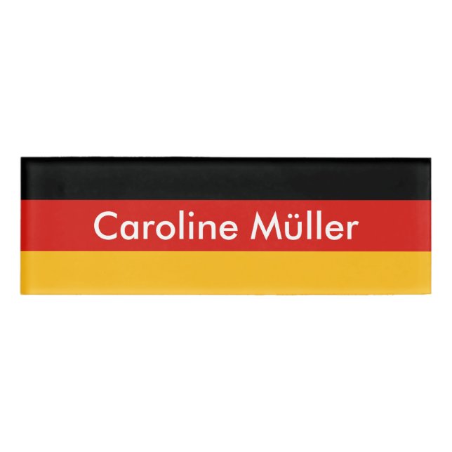 Badge D'identification COULEURS DE DRAPEAU ALLEMANDE + vos idées (Devant)