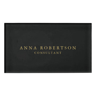 Badge D'identification Couleurs d'or noir professionnel minimaliste tenda