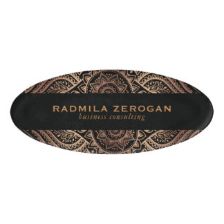 Badge D'identification Couleurs noires et cuivre Coussin