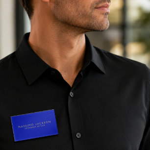 Badge D'identification Couleurs Or Bleu Zaffre Professionnel Tendance Mod