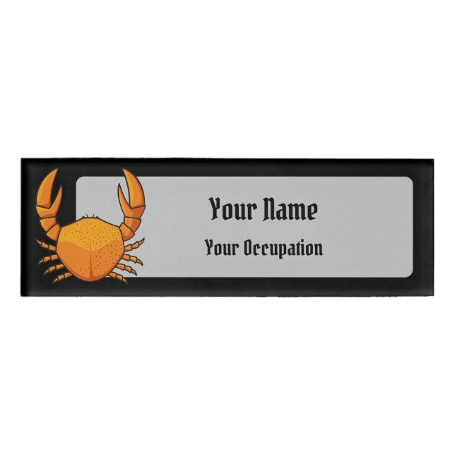 Badge D'identification Crab orange (Devant)