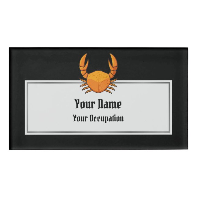 Badge D'identification Crab orange (Devant)