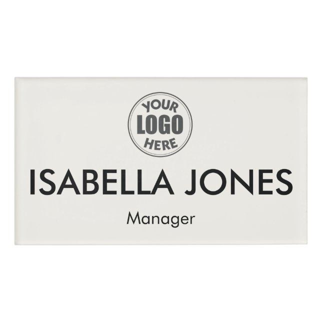 Badge D'identification Custom Corporate Logo | Minimalist Luxury Name (Devant)
