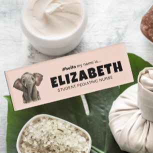 Badge D'identification Customisé Bonjour Mon Nom Est Elephant Nom Magnéti