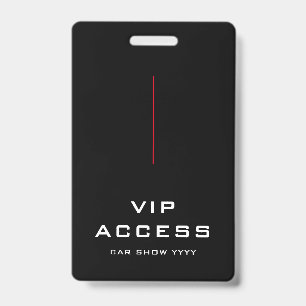 Badge d'identification d'accès VIP Rouge Noir et B