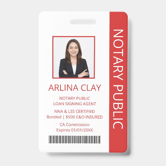 Badge d'identification d'agent de signature de prê (Avant)