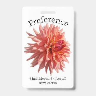 Badge d'identification Dahlia préféré