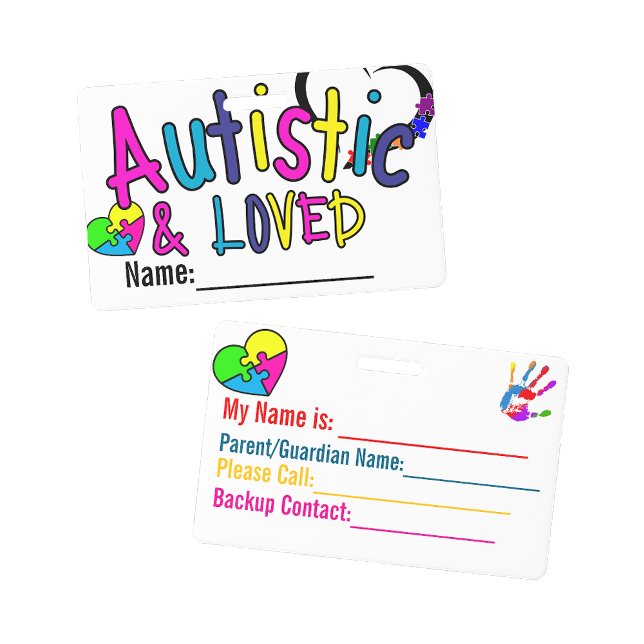 Badge d'identification d'alerte de carte d'autisme (Autism Alert Id Name Badge)