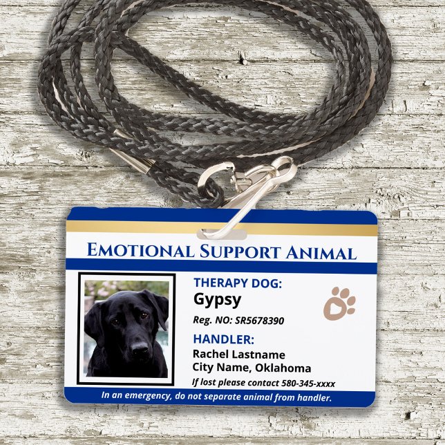 Badge d'identification d'animal de soutien émotion (Créateur téléchargé)