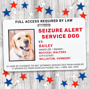 Badge d'identification de chien d'assistance alert
