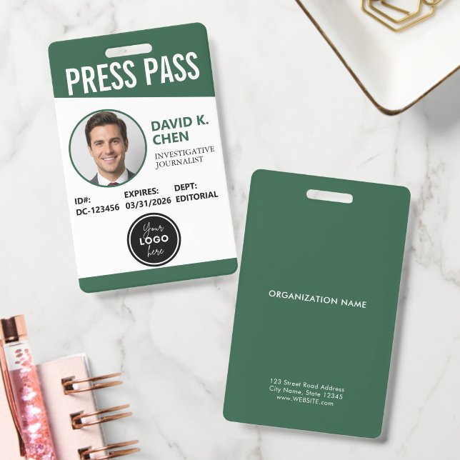 Badge d'identification de laissez-passer de presse (Bureau)