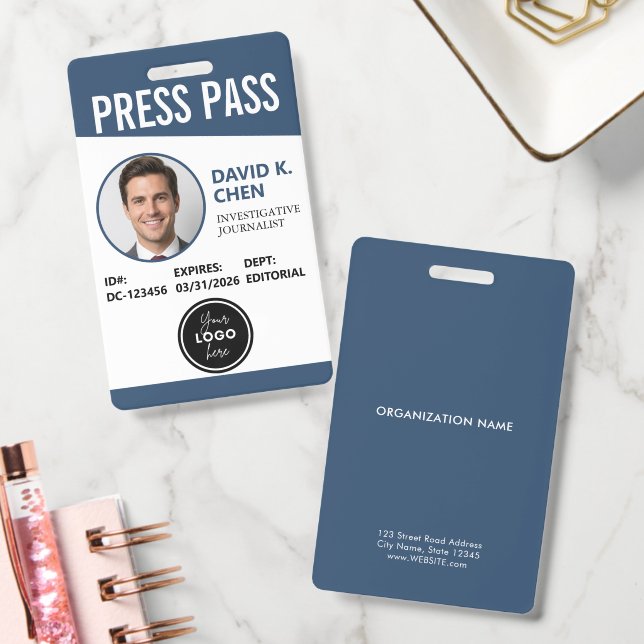 Badge d'identification de laissez-passer de presse (Bureau)