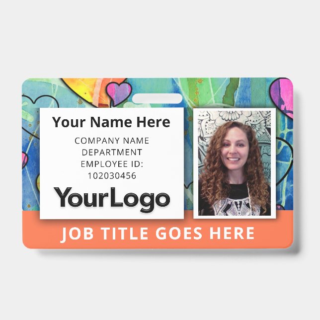 🧡 Badge d'identification de l'employé aquarelle n (Avant)