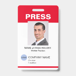 Badge d'identification de l'employé de la presse i