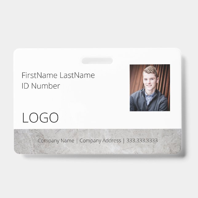 Badge d'identification de l'employé Marble Look av (Avant)