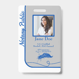 Badge d'identification de notaire public de style 